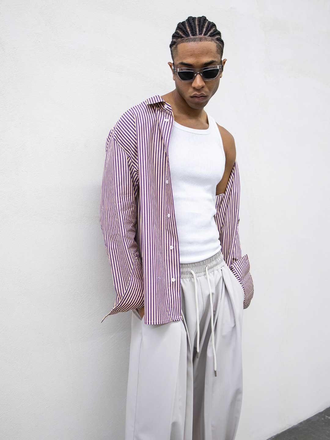 Tokyo camicia viola a righe TKN045 VIOLA TOKYO 