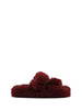 Colors Of California sandali bordeaux con pelliccia