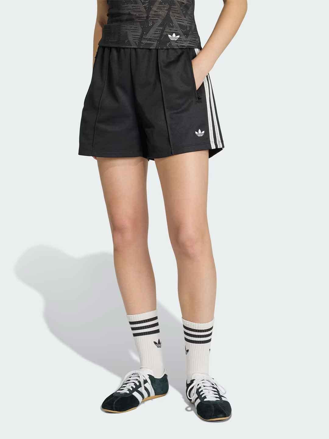 Adidas shorts nero con bande in crochet KD5454 NERO ADIDAS 