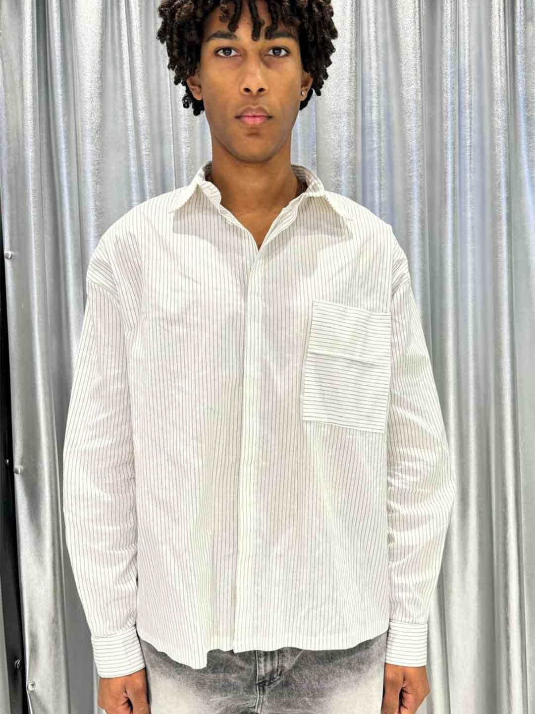 All or Nothing Crop camicia bianco a righe CROP BIANCO ALL OR NOTHING 