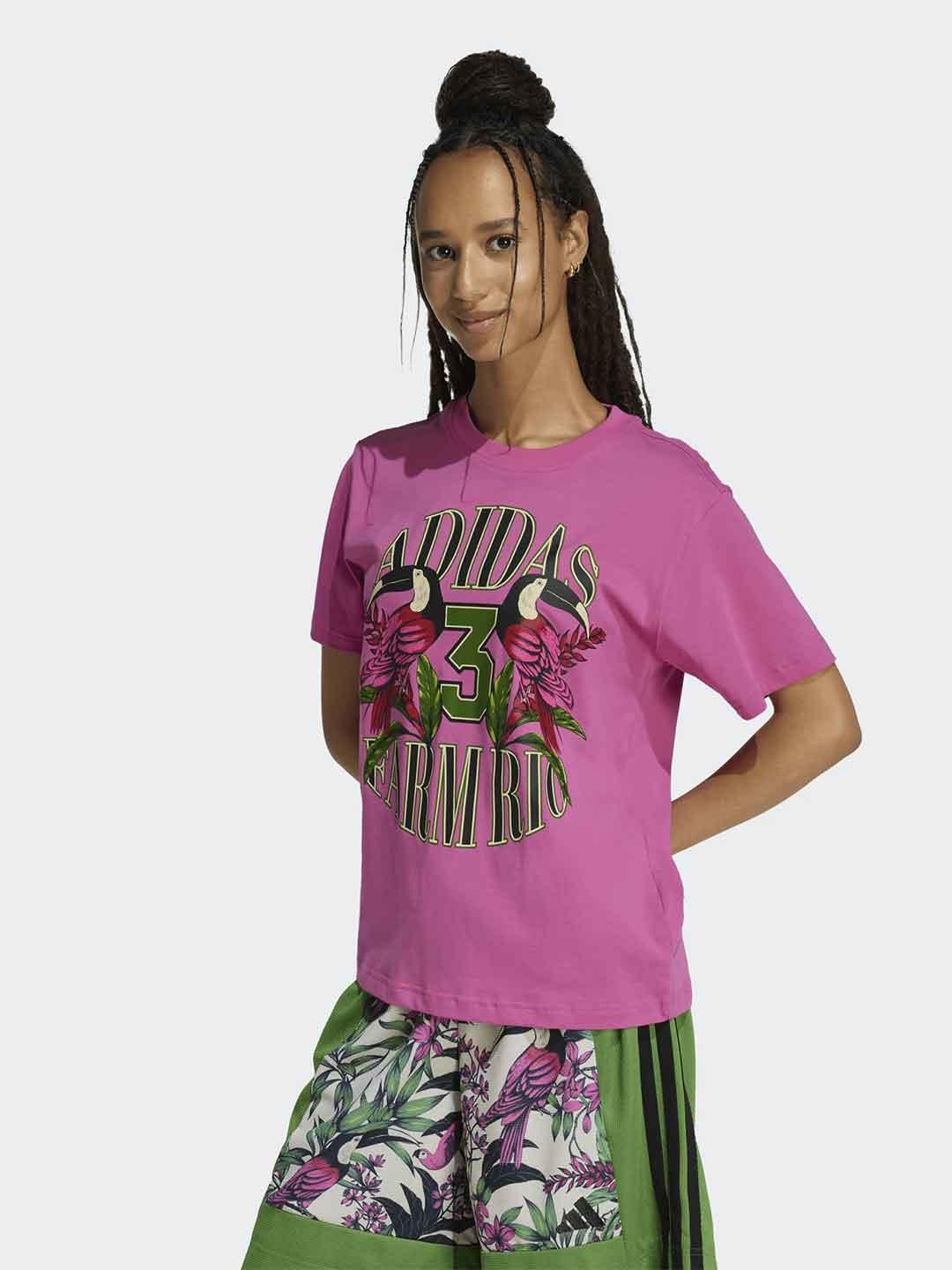 Adidas t-shirt rosa con grafica KD4640 ROSA ADIDAS 