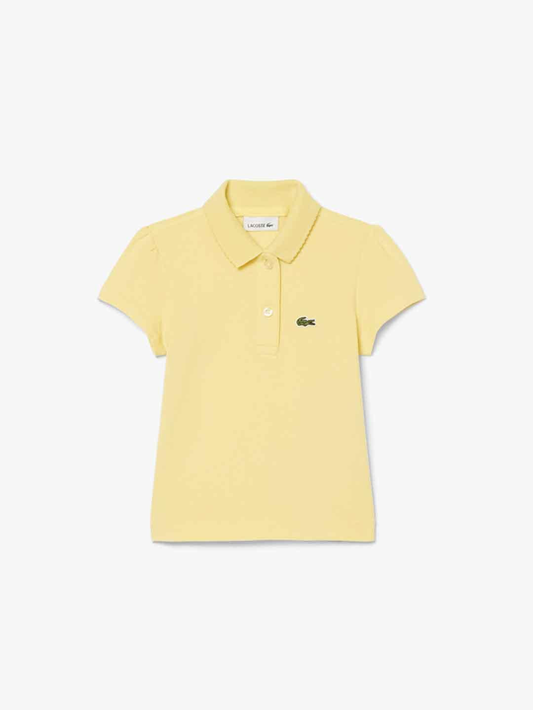Lacoste t-shirt kids giallo con colletto ondulato 2-7 anni 347426 Y99 GIALLO LACOSTE 