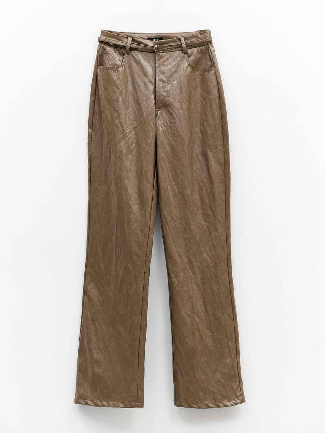 Eleh pantalone marrone in pelle 304 MARRONE ELEH 