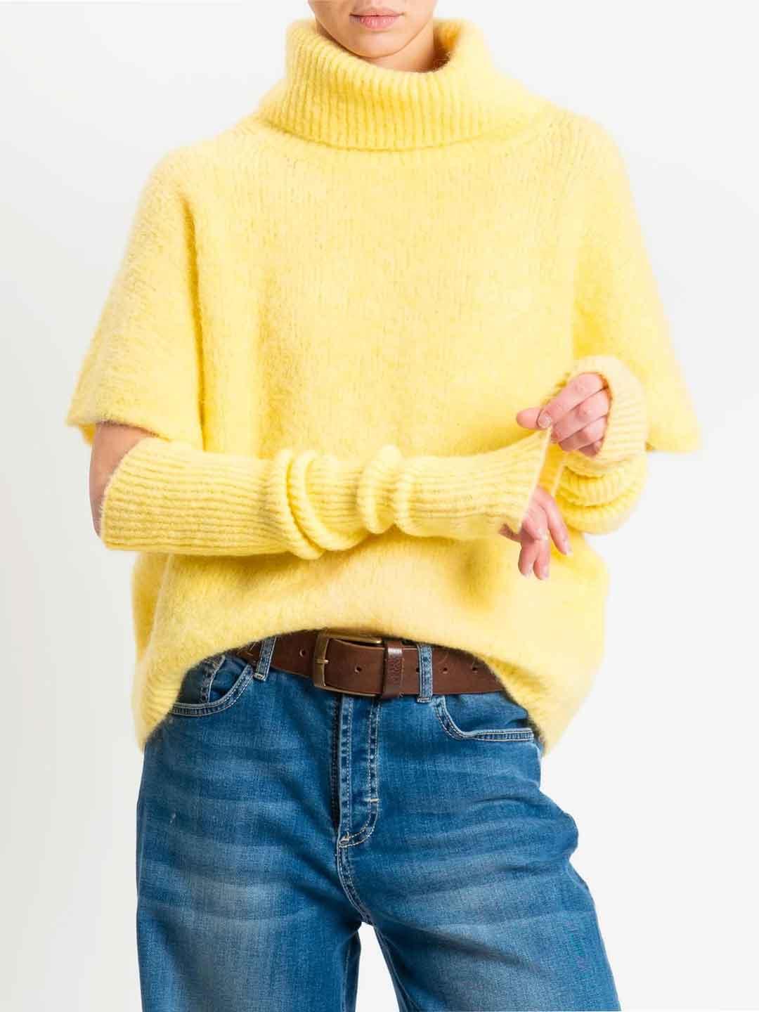 Motel maglione giallo con manicotti 25A1250 GIALLO MOTEL 