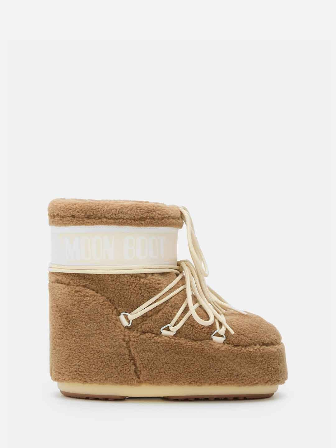 Moon Boot Icon Low Fleece stivale beige in teddy 1409700 BEIGE MOON BOOT 