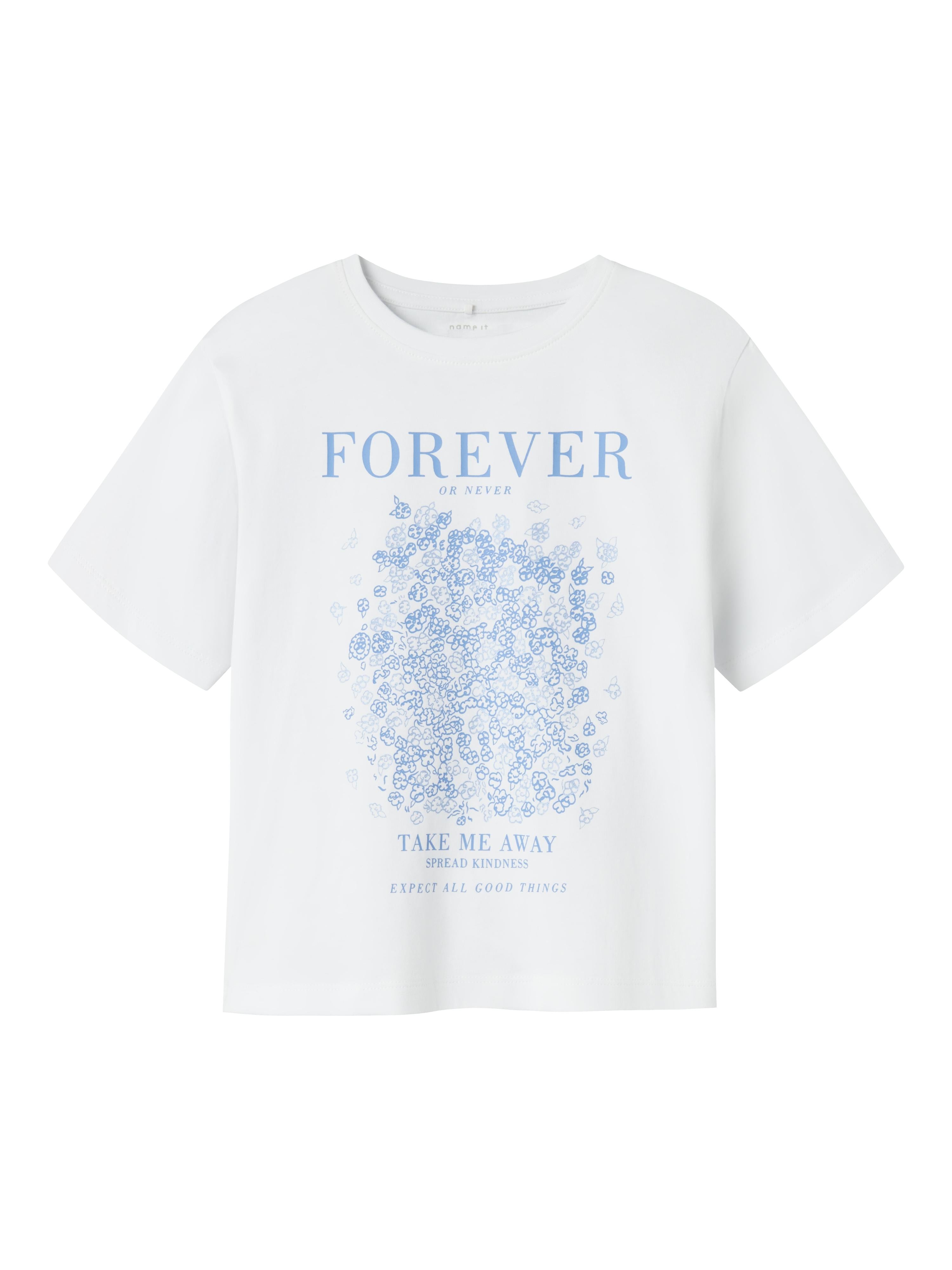 Name It t-shirt kids bianco con stampa celeste 13240654C BIANCO NAME IT 