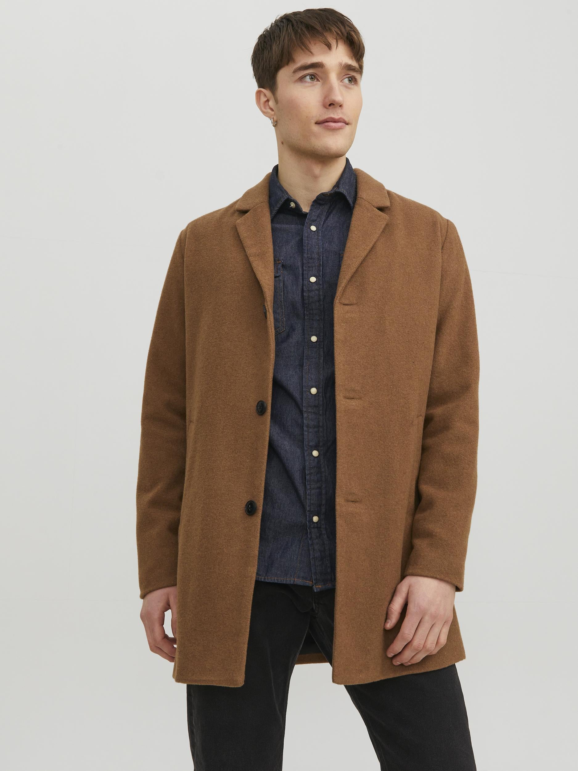Jack & Jones cappotto marrone con collo reverse 12236158 MARRONE JACK & JONES 
