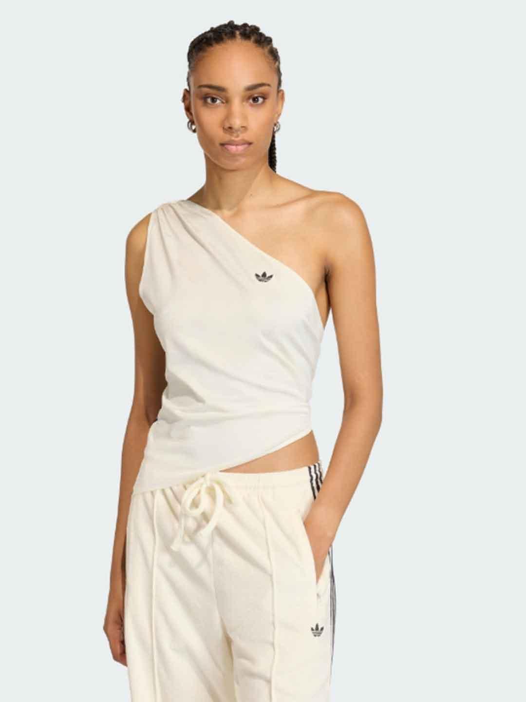 Adidas top bianco monospalla KC9118 BIANCO ADIDAS 