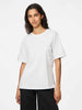 Pieces t-shirt bianco con spacchi ai lati