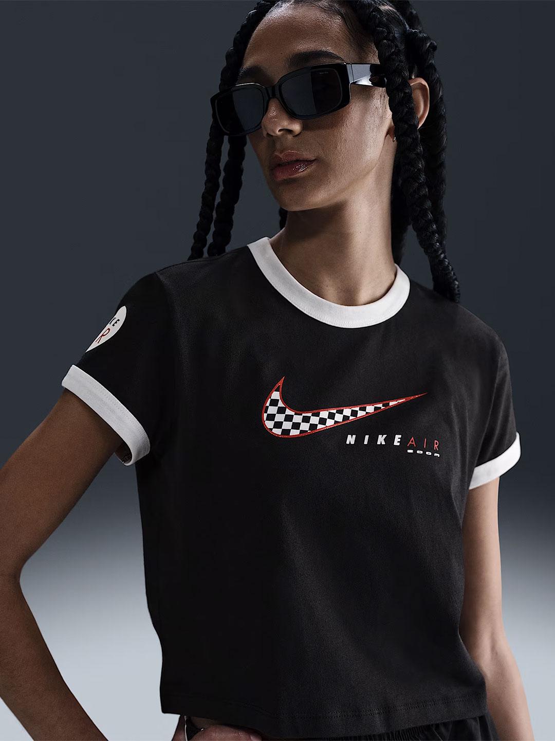 Nike t-shirt nero crop HQ1707-010 NERO NIKE 
