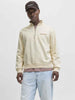 Jack & Jones felpa panna in pile con zip