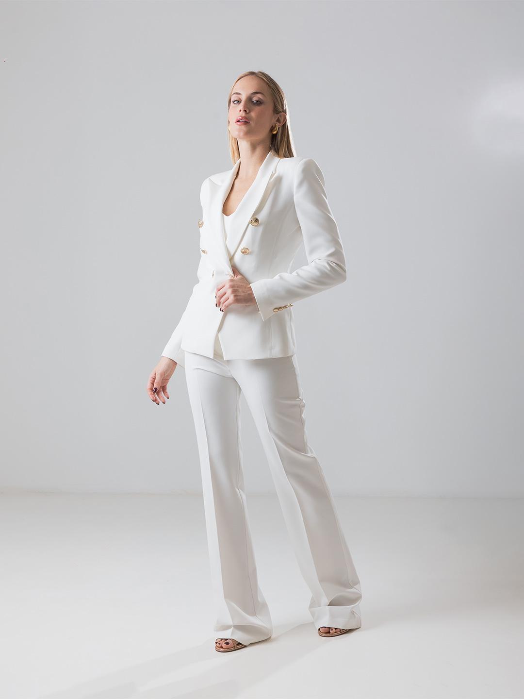 Silence pantalone bianco a zampa PA298 BIANCO SILENCE 