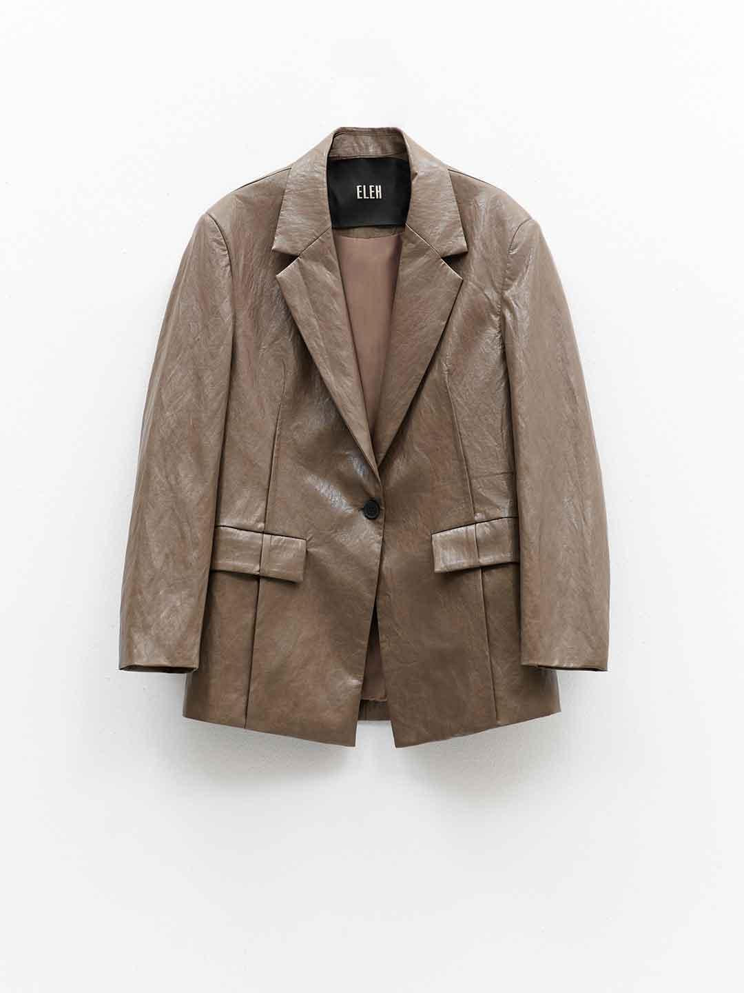 Eleh giacca marrone in pelle 0317 MARRONE ELEH 