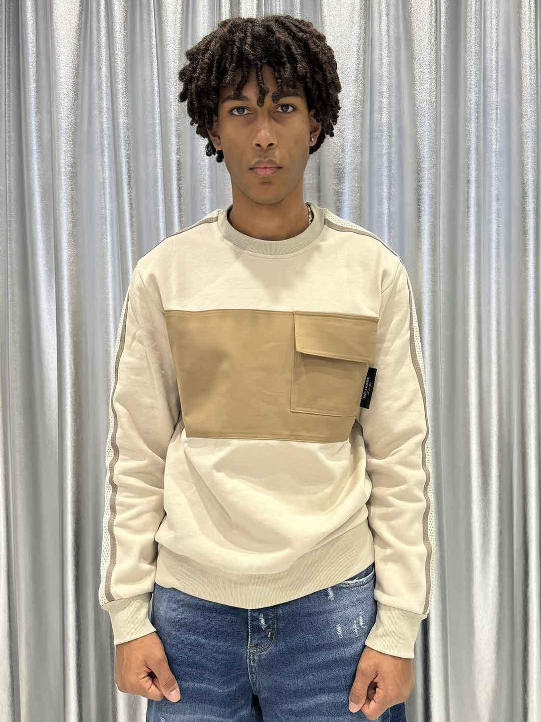 Pret a Porter felpa beige con tasca 60019 BEIGE PRET A PORTER 