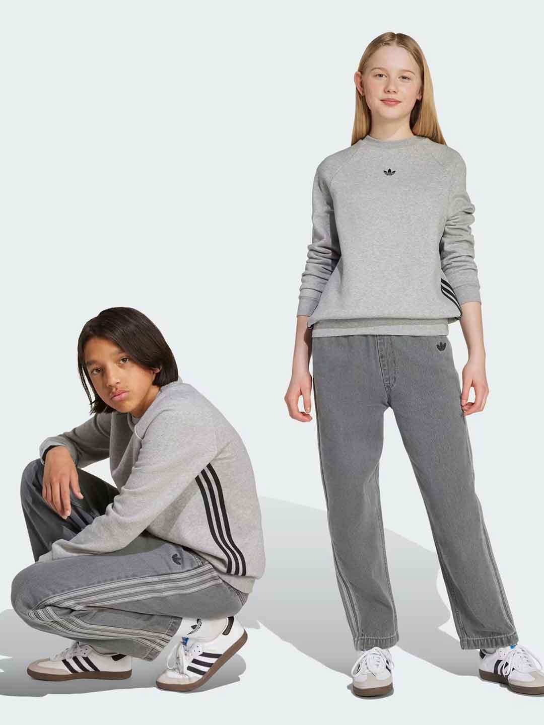 Adidas jeans kids grigio JV7802 GRIGIO ADIDAS 