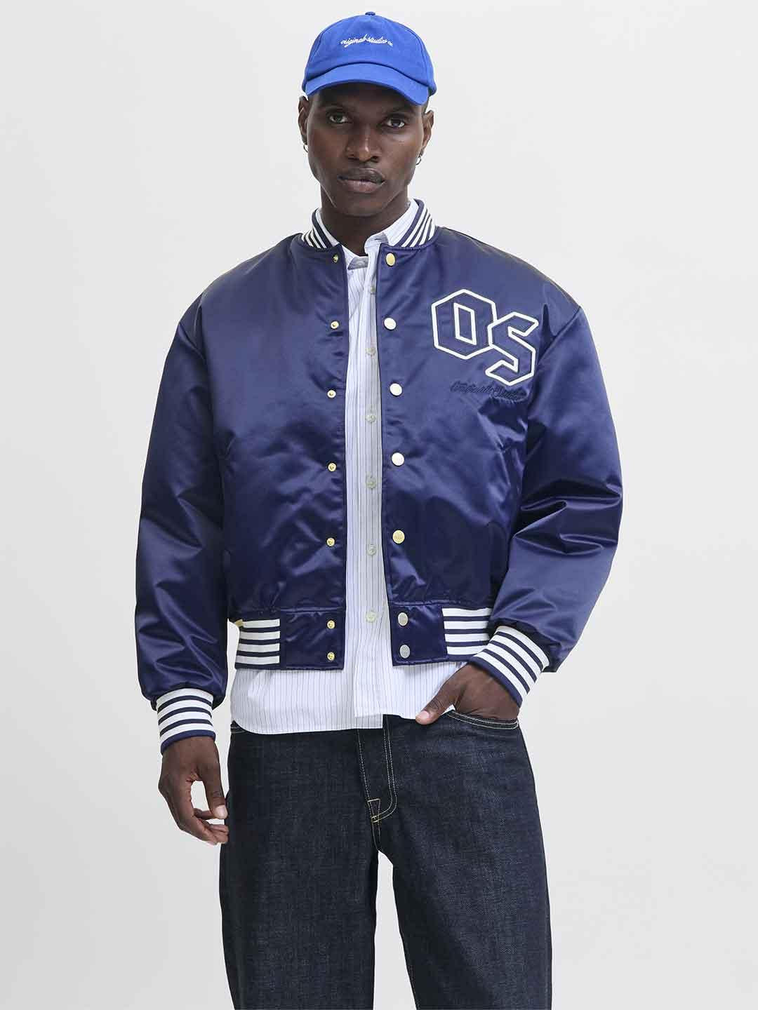Jack & Jones giubbino bomber blu 12282953 BLU JACK & JONES 