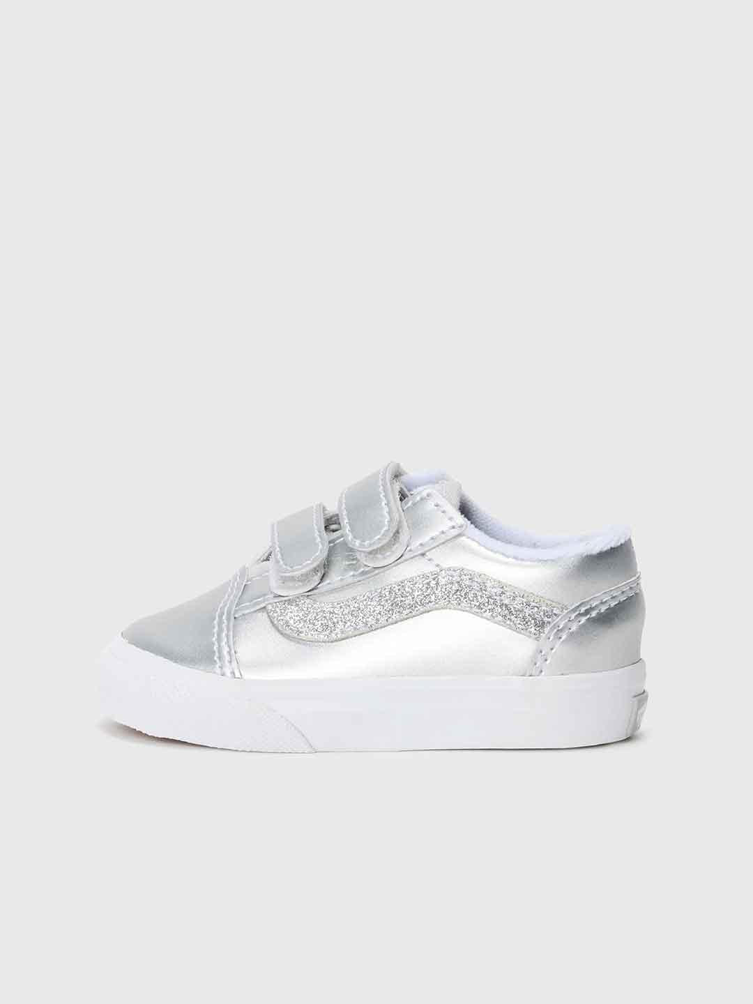 Vans Old Skool V sneakers kids argento con glitter VN000CTG7VF1 ARGENTO VANS 