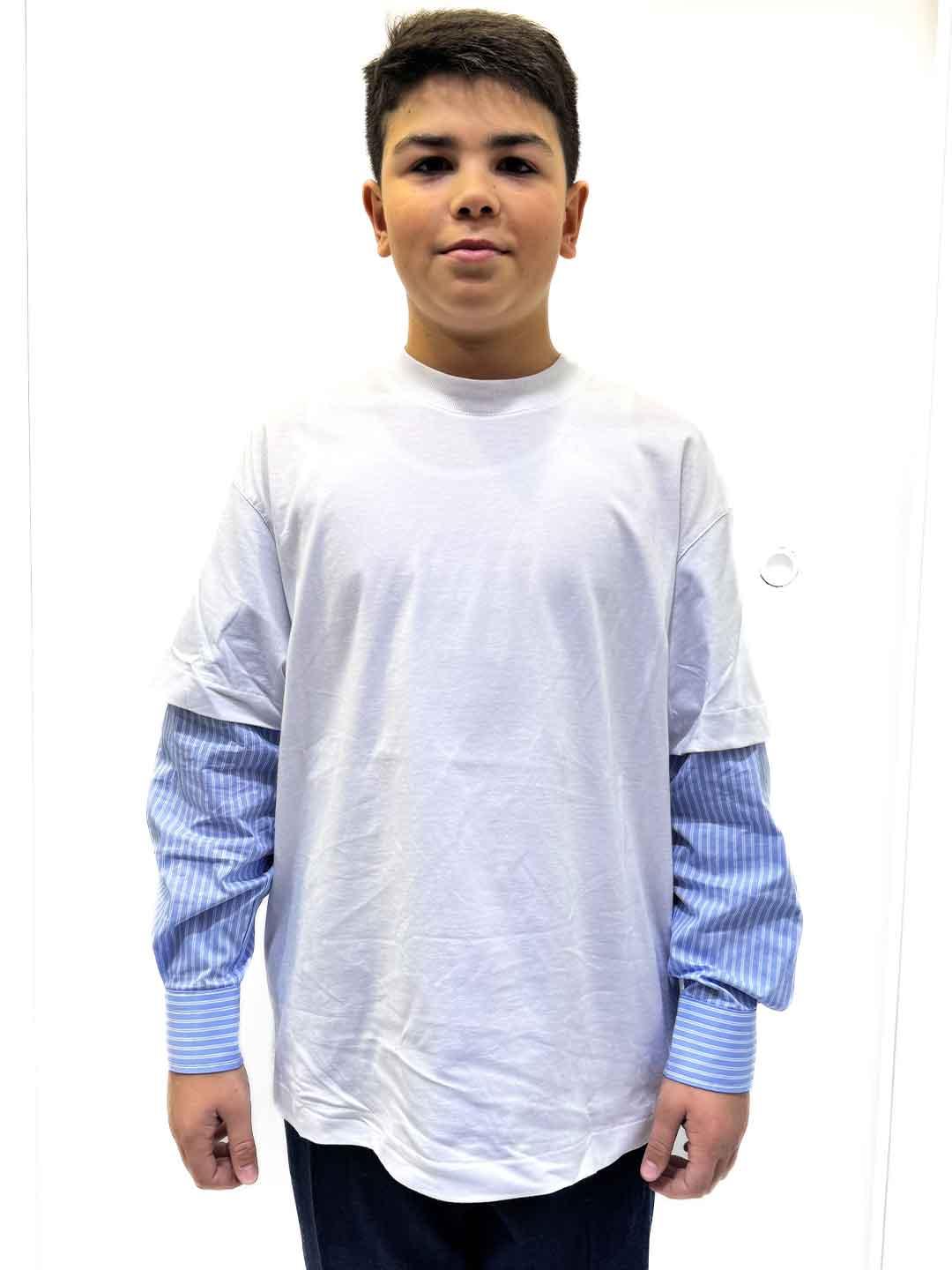 Im Brian t-shirt kids bianco manica lunga a camicia TS3739J BIANCO I'M BRIAN 