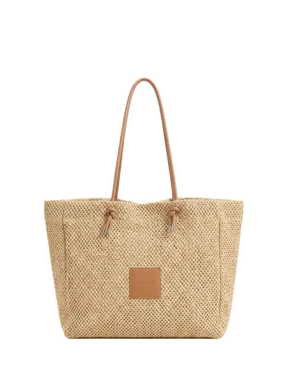 Vivienne D borsa beige e cuoio in rafia VBB278C BEIGE VIVIENNE D 