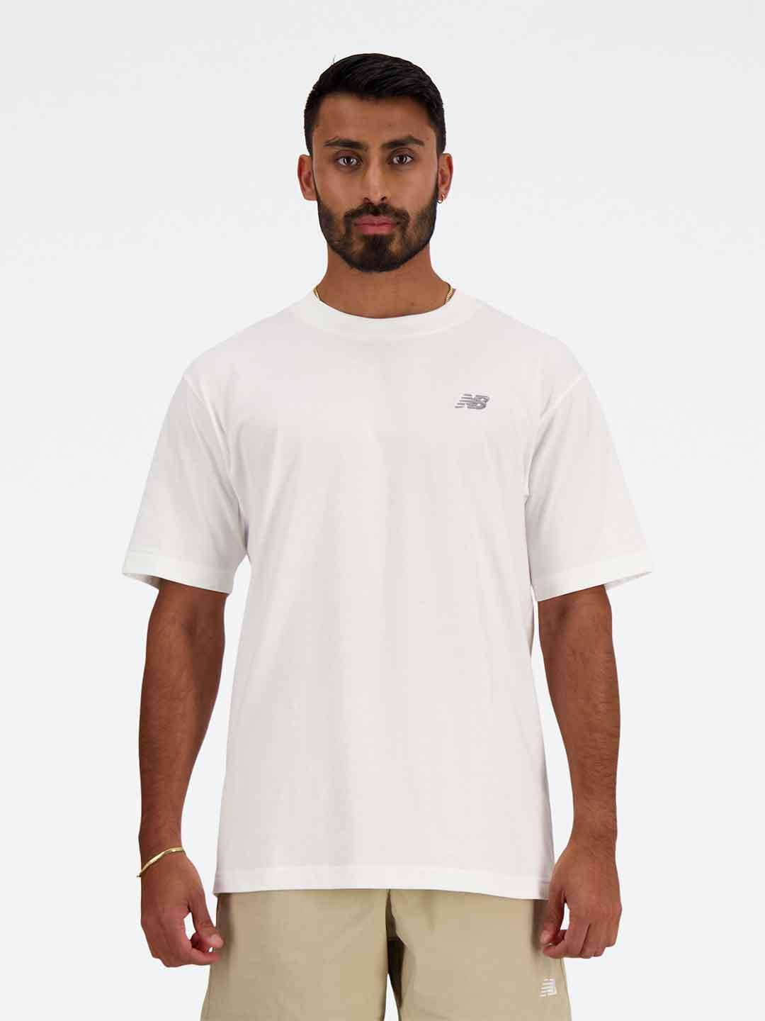 New Balance t-shirt bianco con logo MT41509 BIANCO NEW BALANCE 