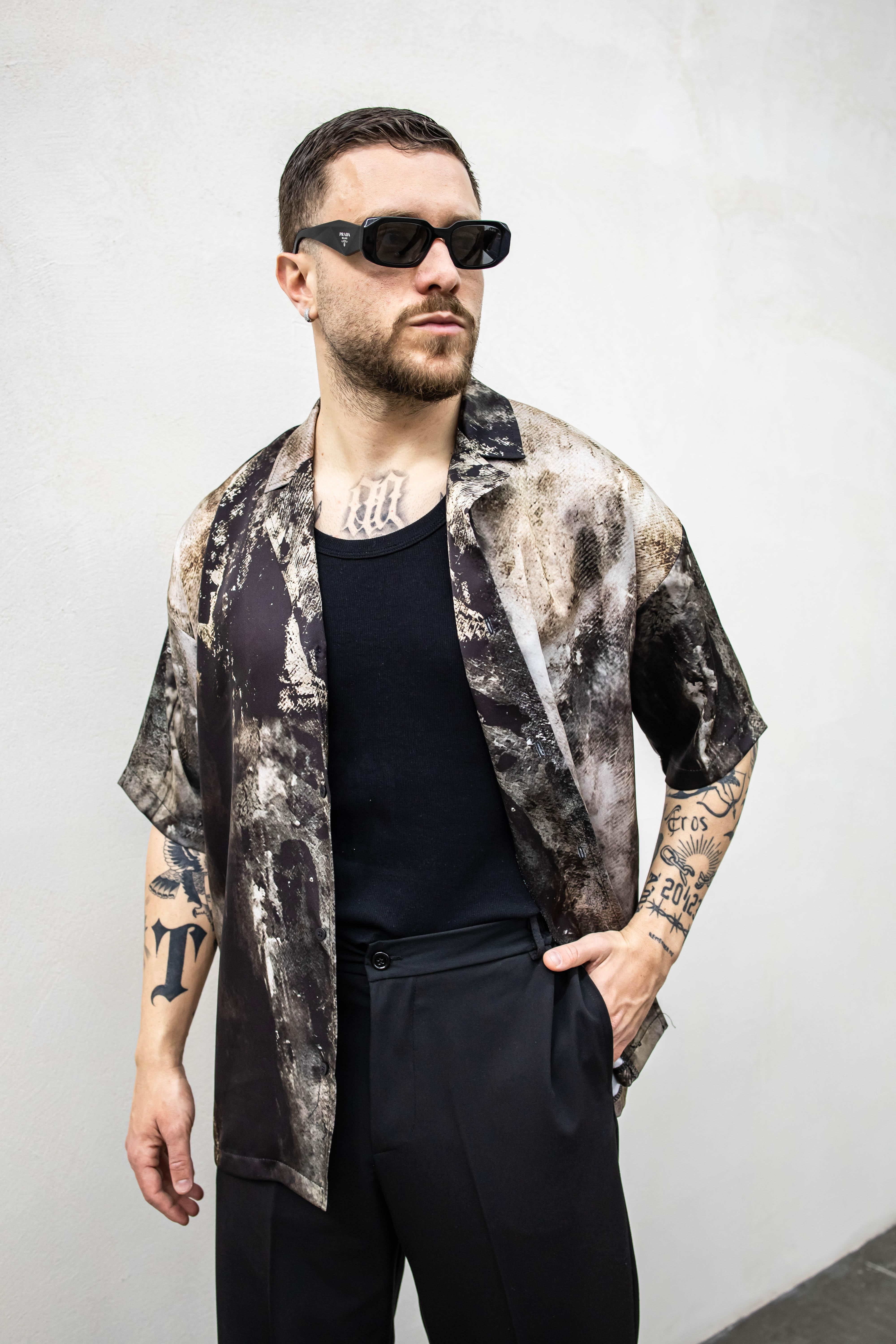 Present Day camicia nero mezza manica PDP044 NERO PRESENT DAY 