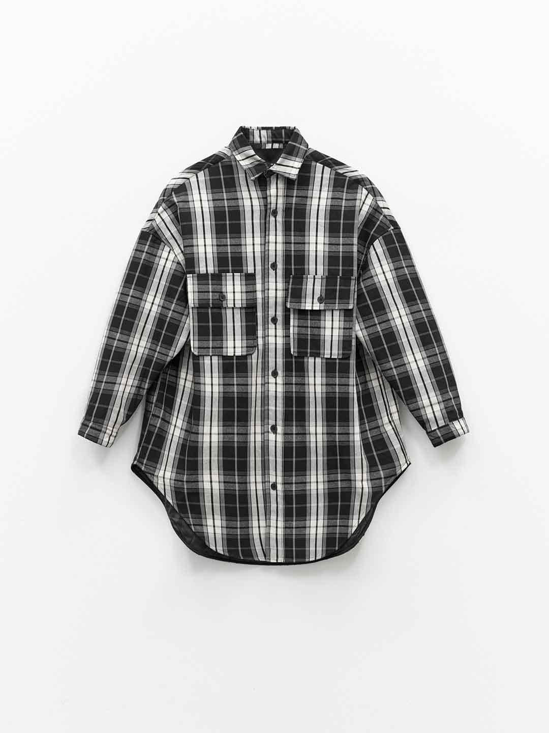 Eleh camicia lunga nero a quadri 064 NERO ELEH 