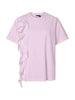 Pieces t-shirt rosa con rouche laterale