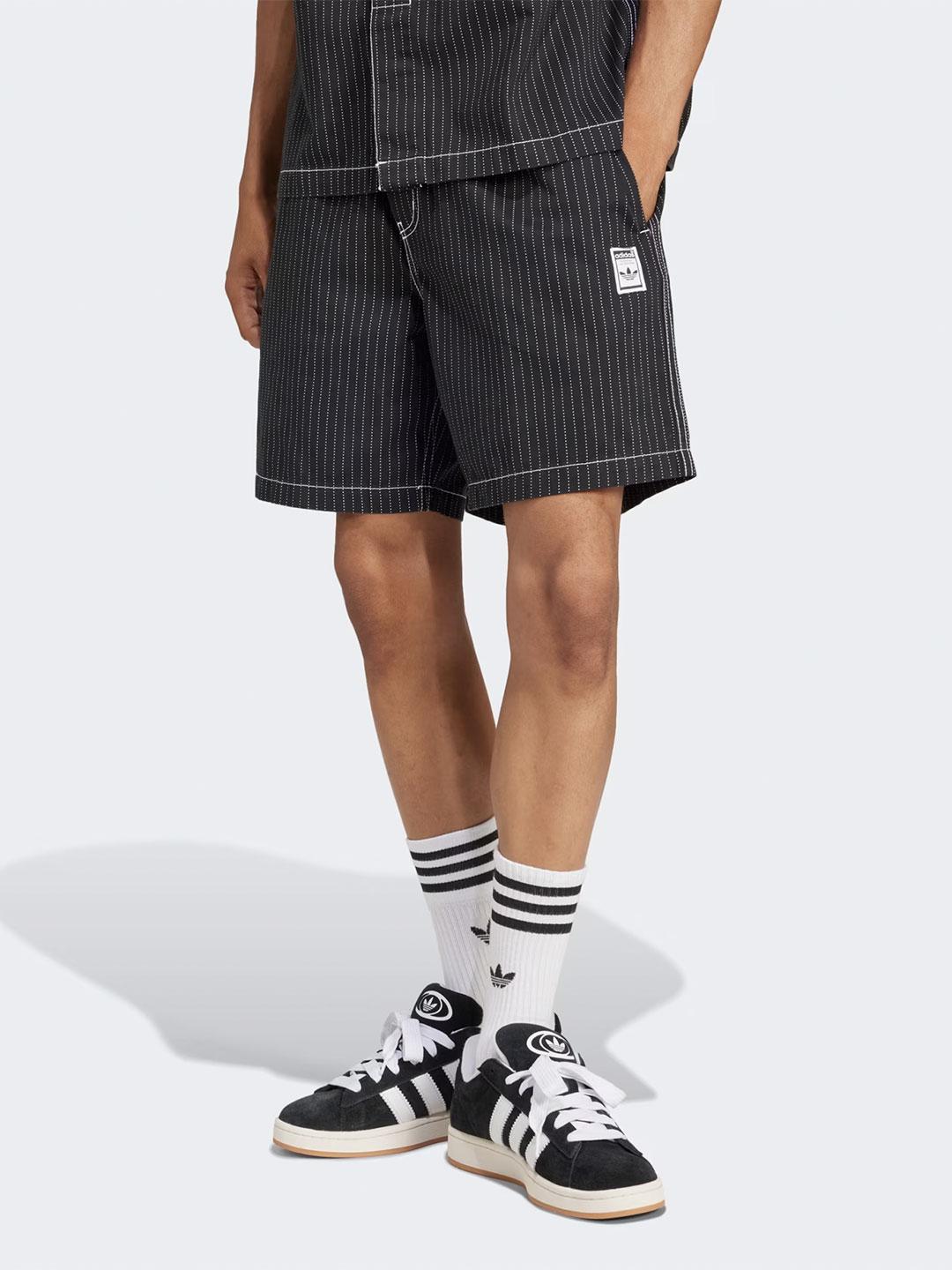 Adidas Wabash bermuda nero a righe JP4491 NERO ADIDAS 