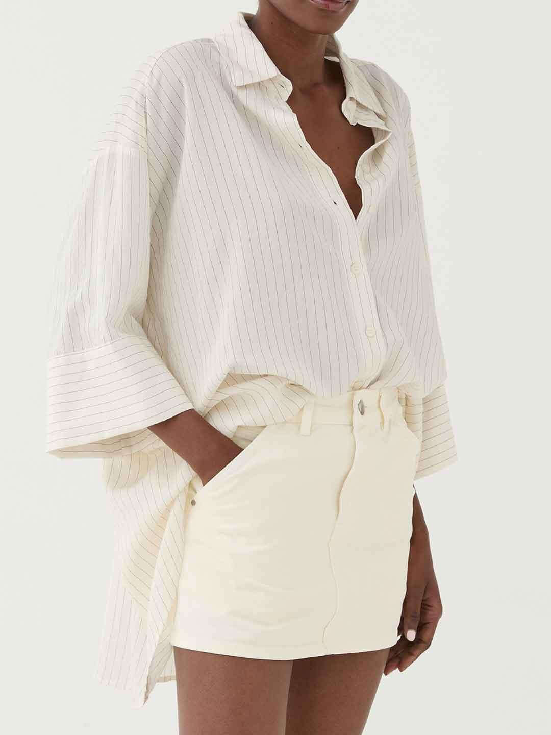 Eleh camicia panna con righe nere SS260297 PANNA ELEH 