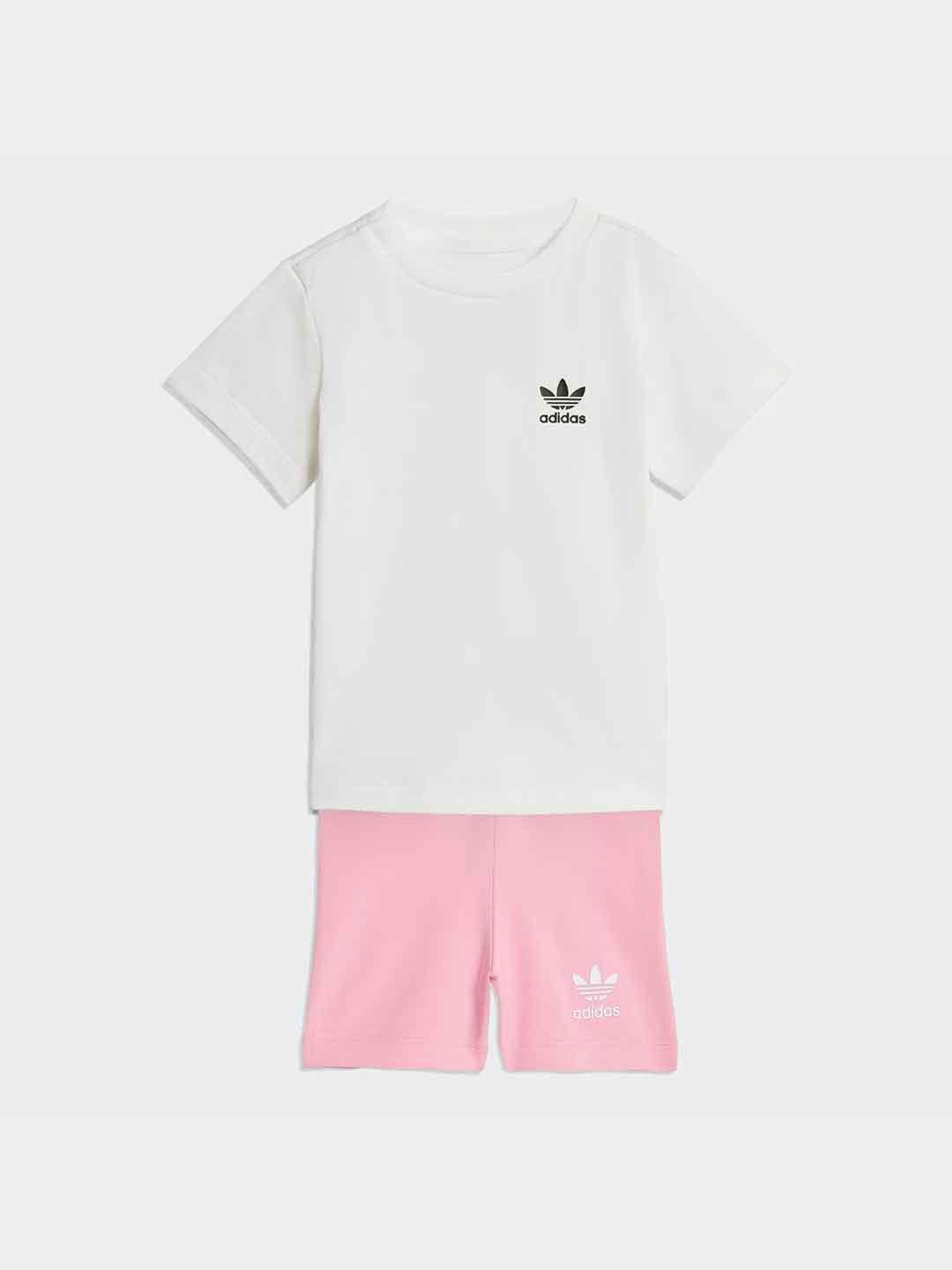 Adidas coordinato kids bianco e rosa KE2352 BIANCO ADIDAS 