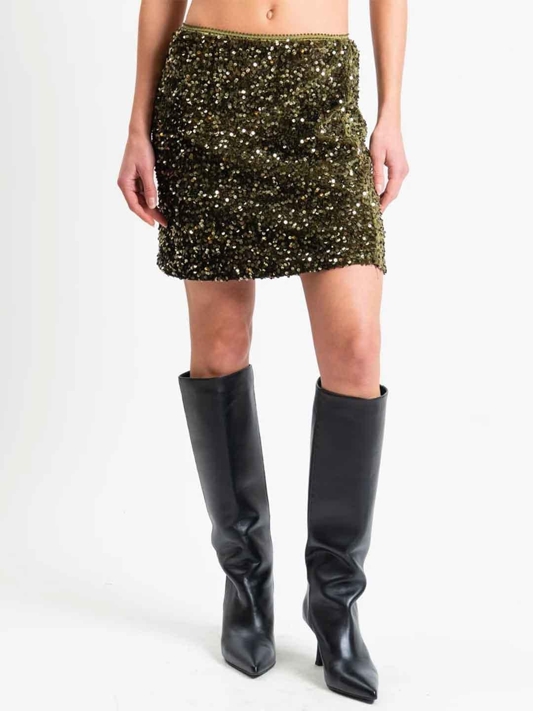 Tensione In gonna verde in paillettes 26G1730 VERDE TENSIONE IN 