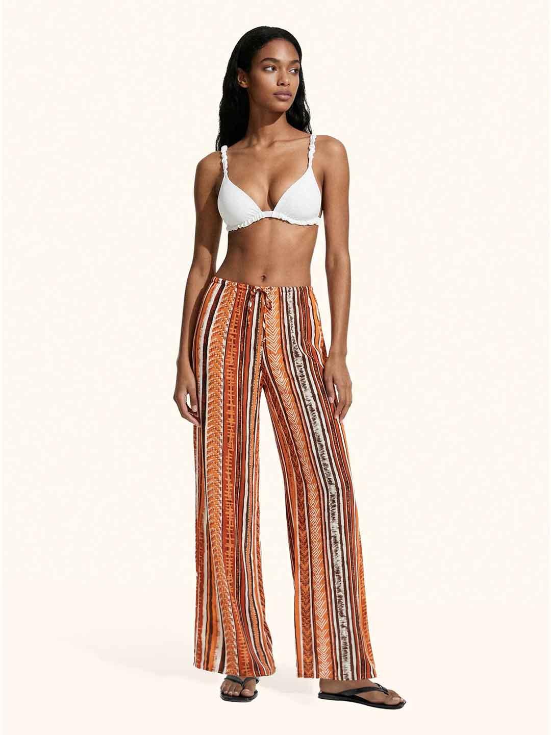 Me Fui pantalone arancio a fantasia MF26-SW0437X24 ARANCIO ME FUI 