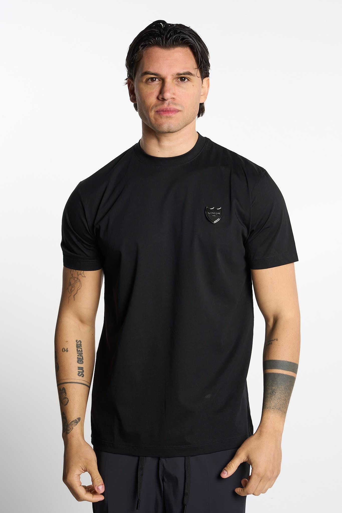 Gavroche t-shirt nero con scudetto U2061 NERO GAVROCHE 