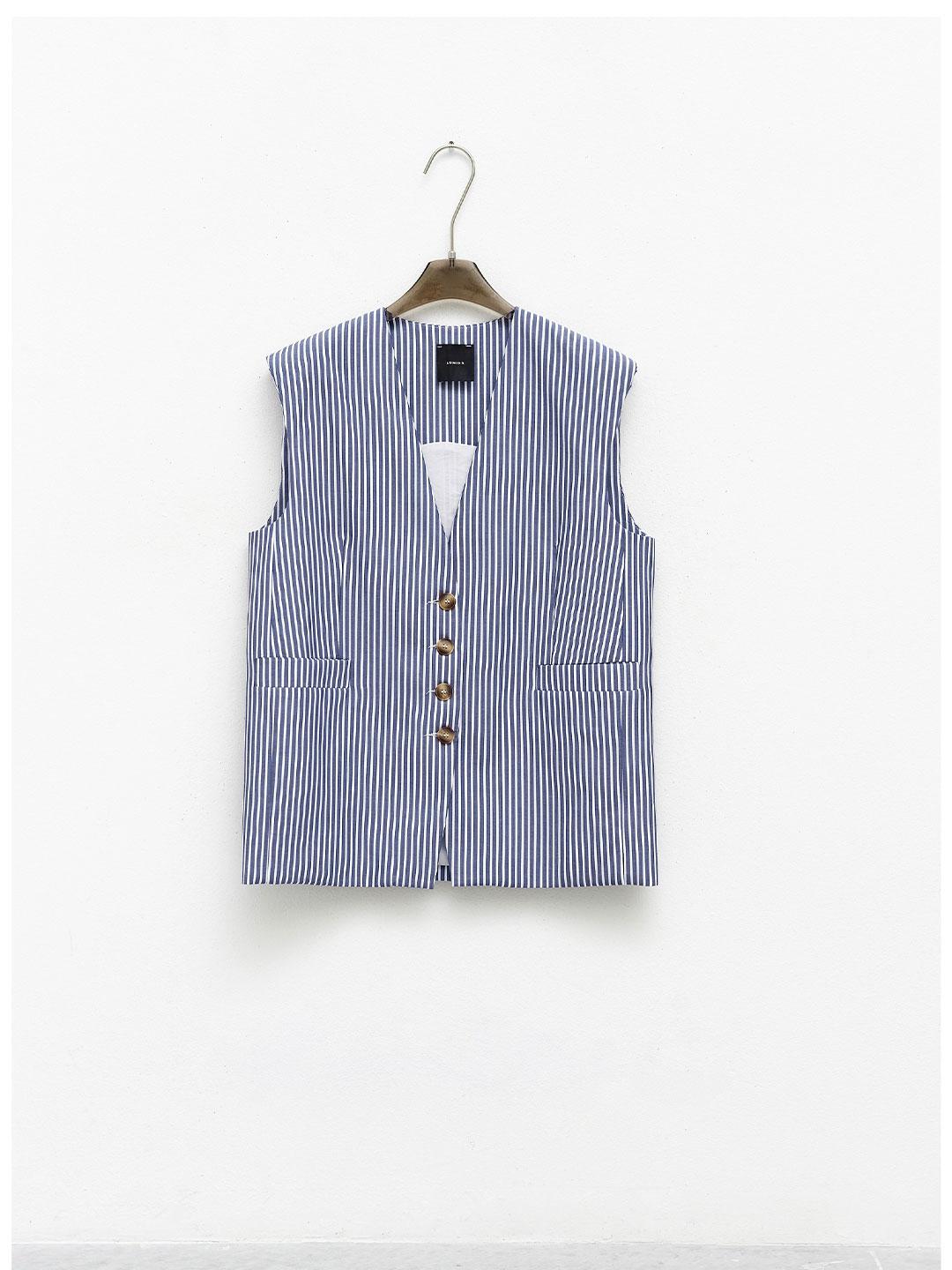 Lumina gilet azzurro a righe LD3167 AZZURRO LUMINA 