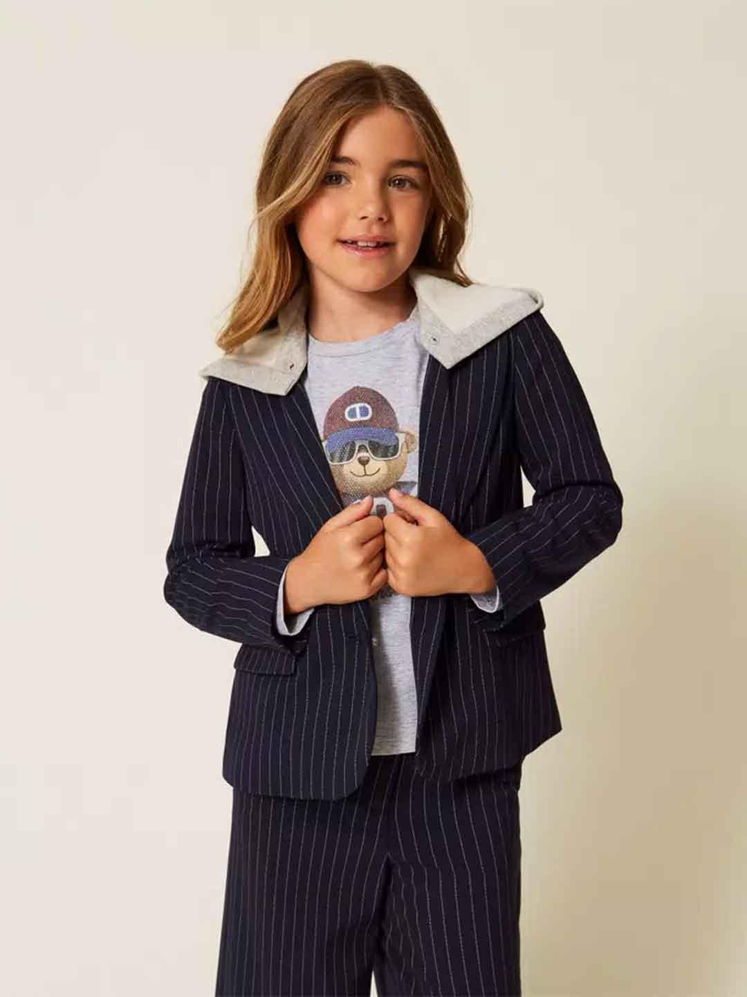 Twinset giacca kids blu con cappuccio 252GJ2040 BLU TWINSET 