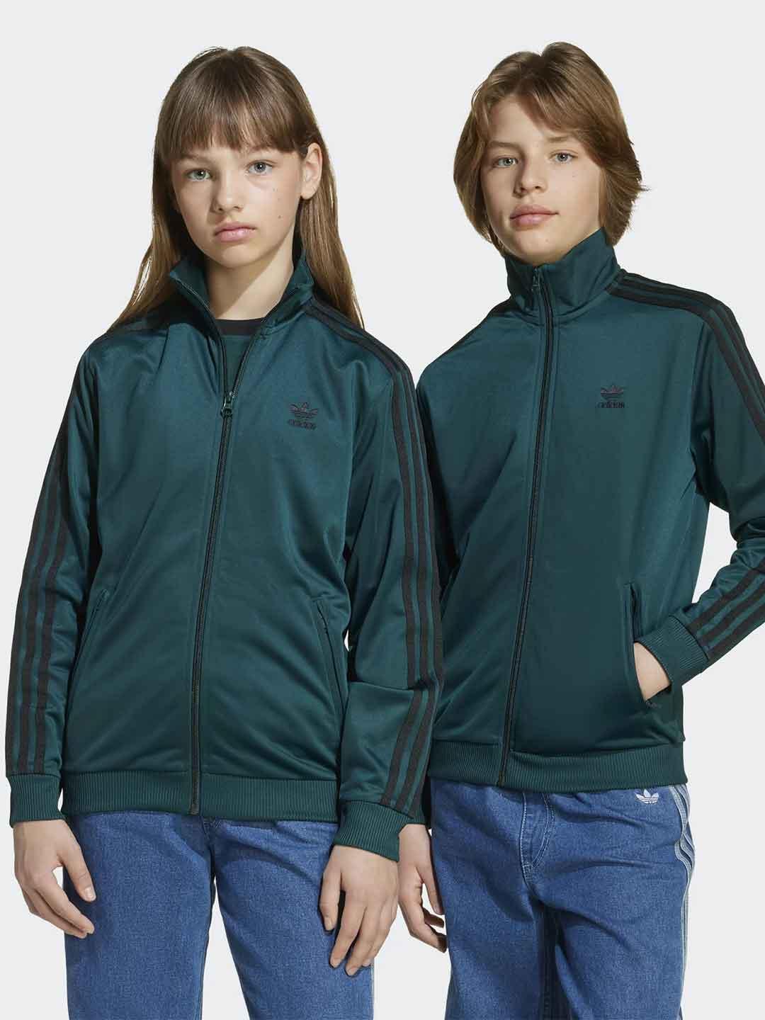 Adidas felpa kids verde con zip JV8588 VERDE ADIDAS 