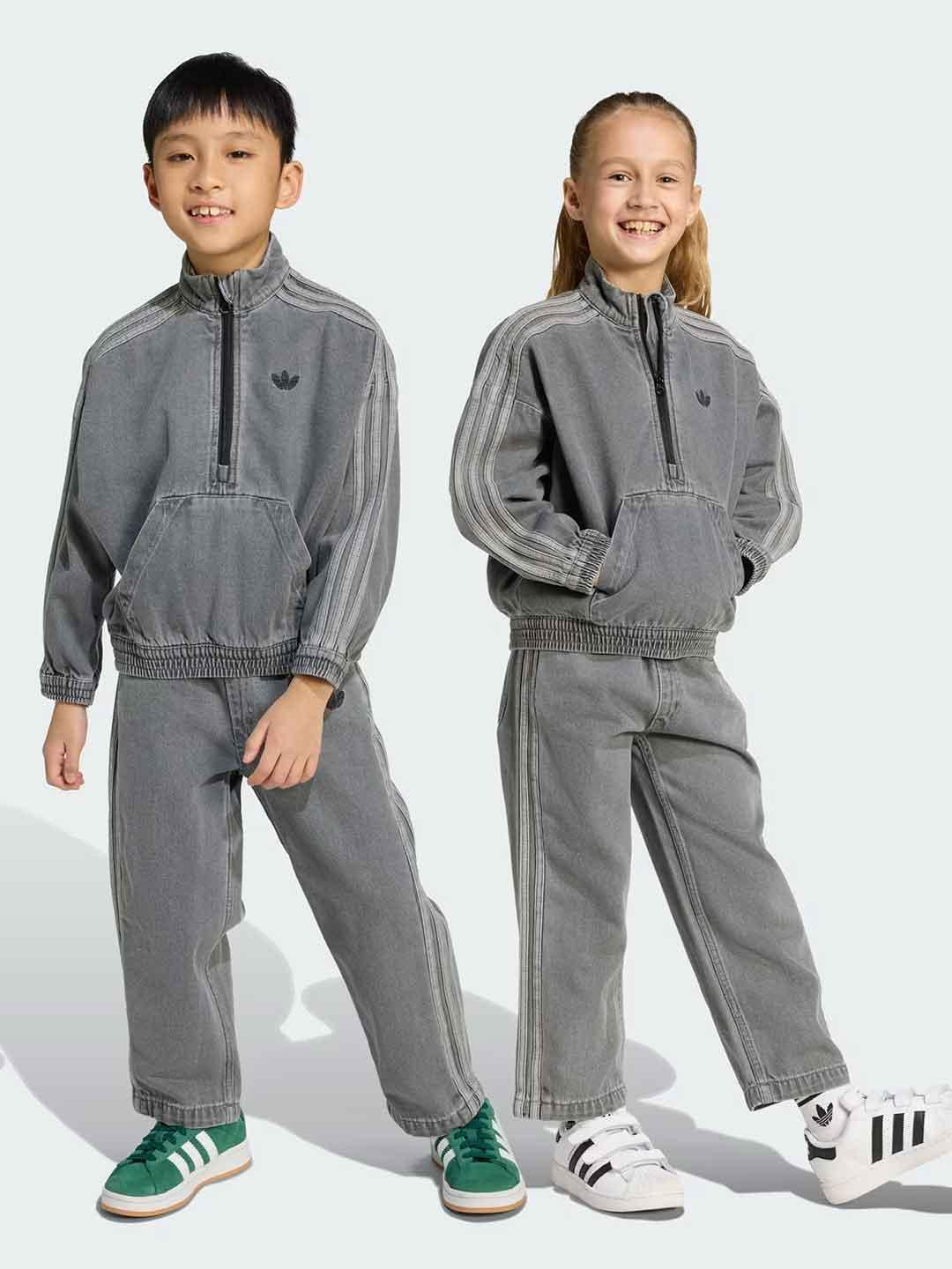 Adidas coordinato kids grigio in jeans JY3546 GRIGIO ADIDAS 