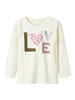 Name It maglia kids bianco maniche lunghe con stampa Love