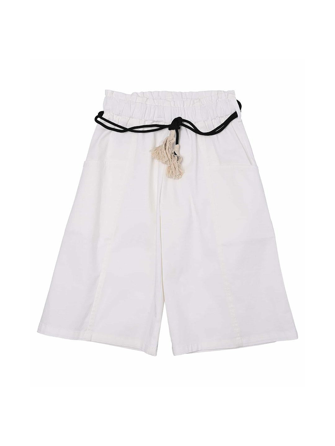 Vicolo pantaloni kids bianco con cintura 3146S00349 BIANCO VICOLO 