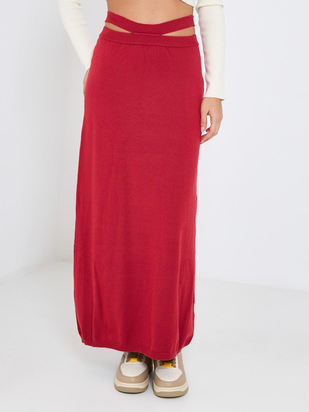 Kostumn gonna rosso lunga cut-out KI2369 ROSSO KOSTUMN 