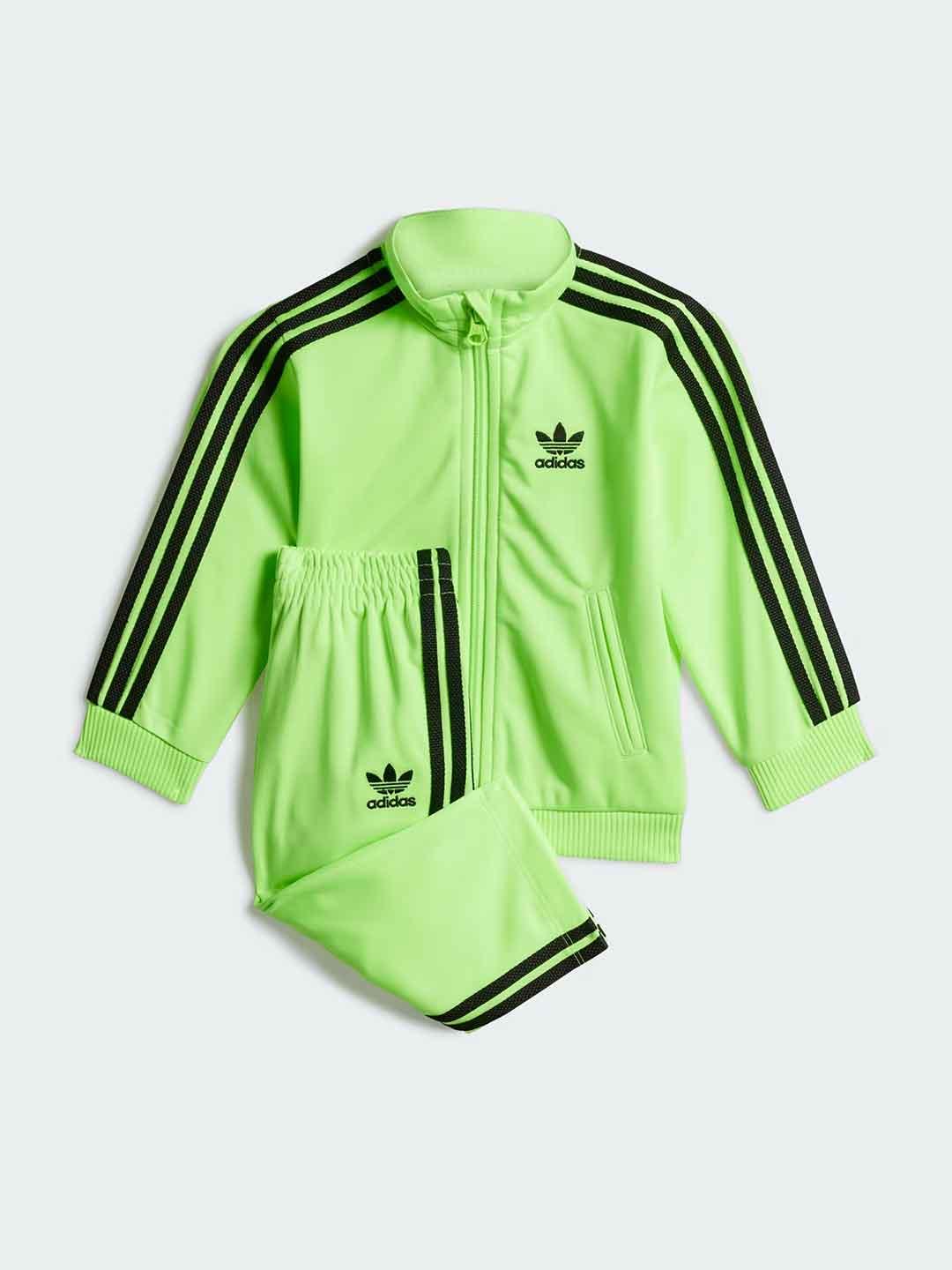 Adidas coordinati kids verde fluo e nero JY0023 VERDE ADIDAS 