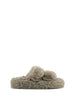 Colors Of California sandali beige con pelliccia