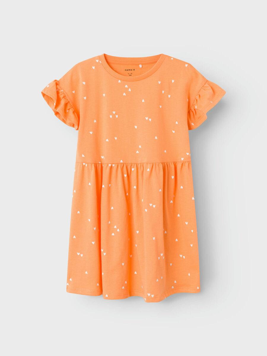 Name it kids abito arancio con cuori bianchi 13213337 ARANCIO NAME IT 