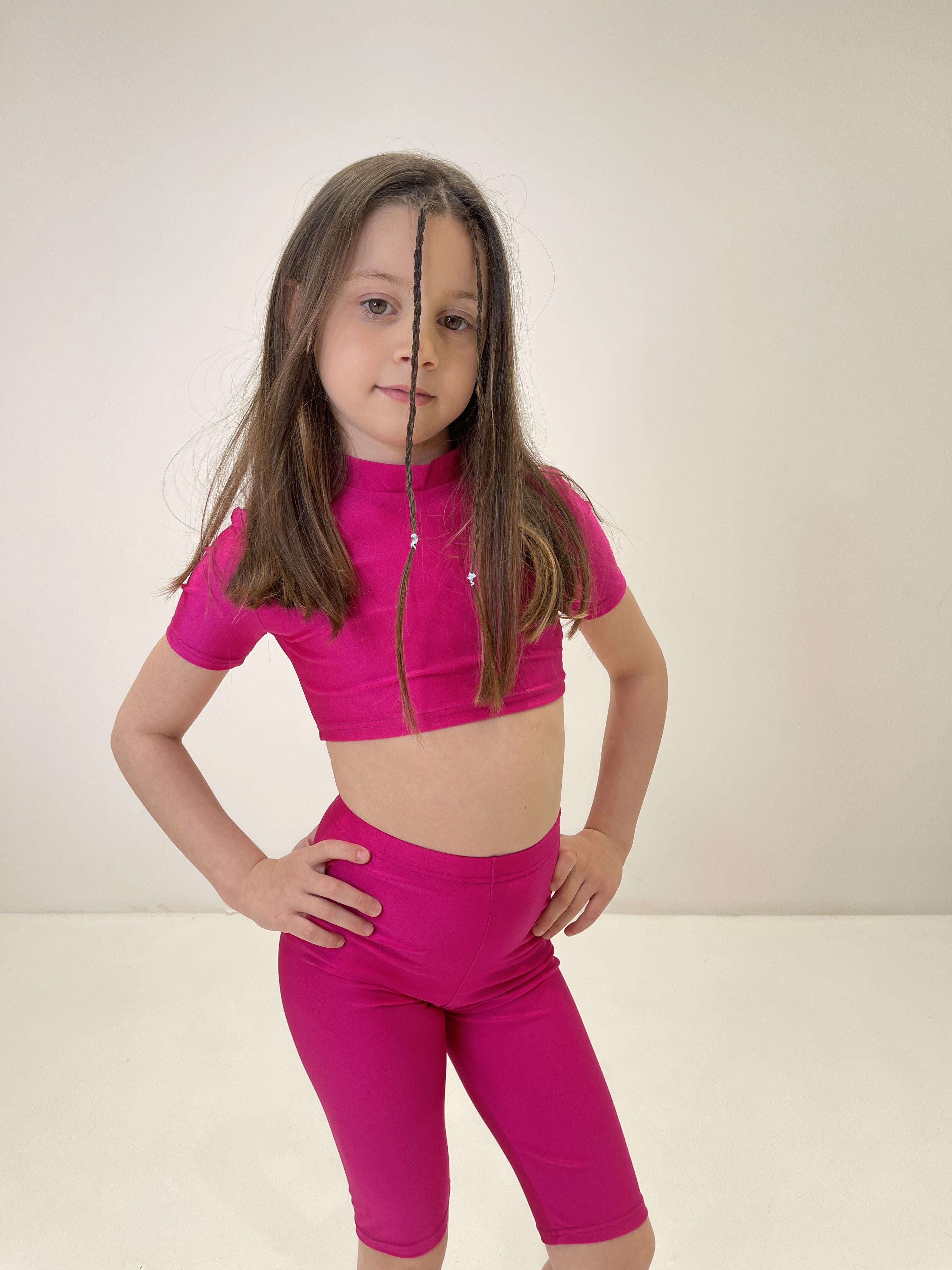 Island Coco maglia kids fucsia crop AB-ICJ03 FUCSIA ISLAND COCO 