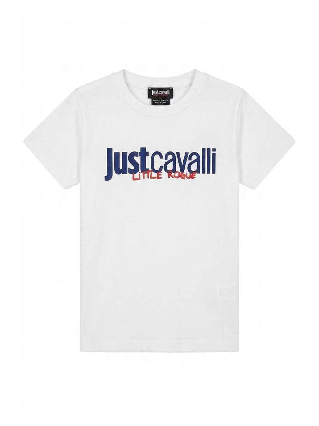 Just Cavalli t-shirt bianco con grafica blu 2-6 anni 26047 BIANCO JUST CAVALLI 