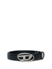 Diesel cintura nero in pelle con strass