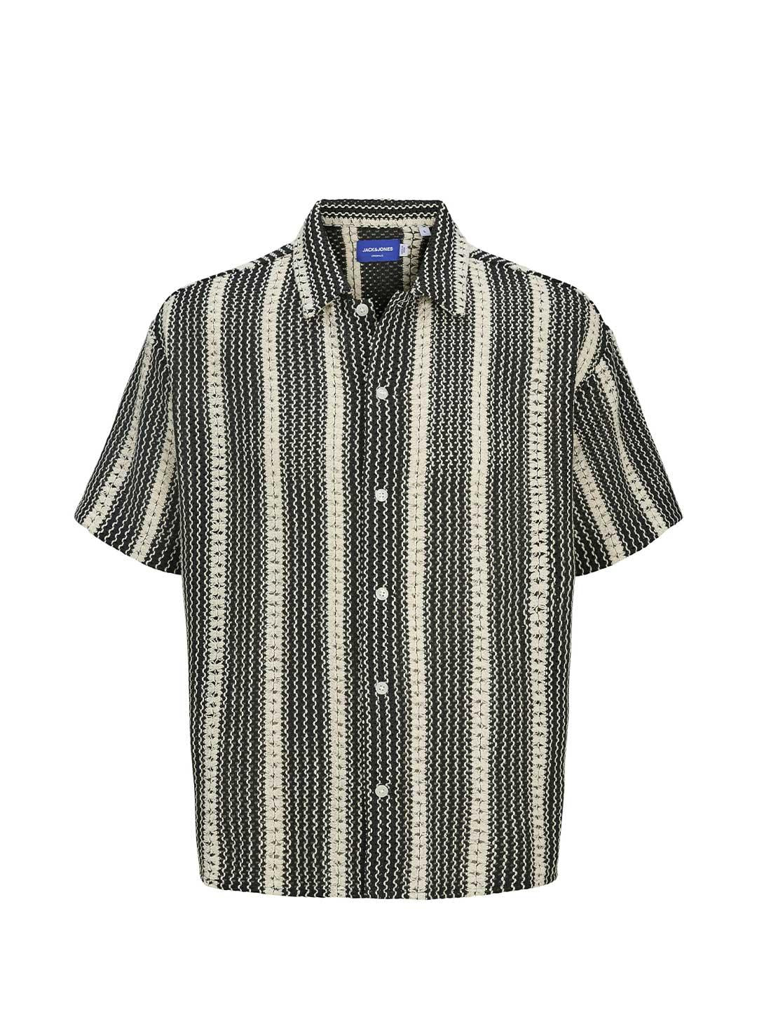 Jack & Jones polo nera a righe 12277295 NERO JACK & JONES 