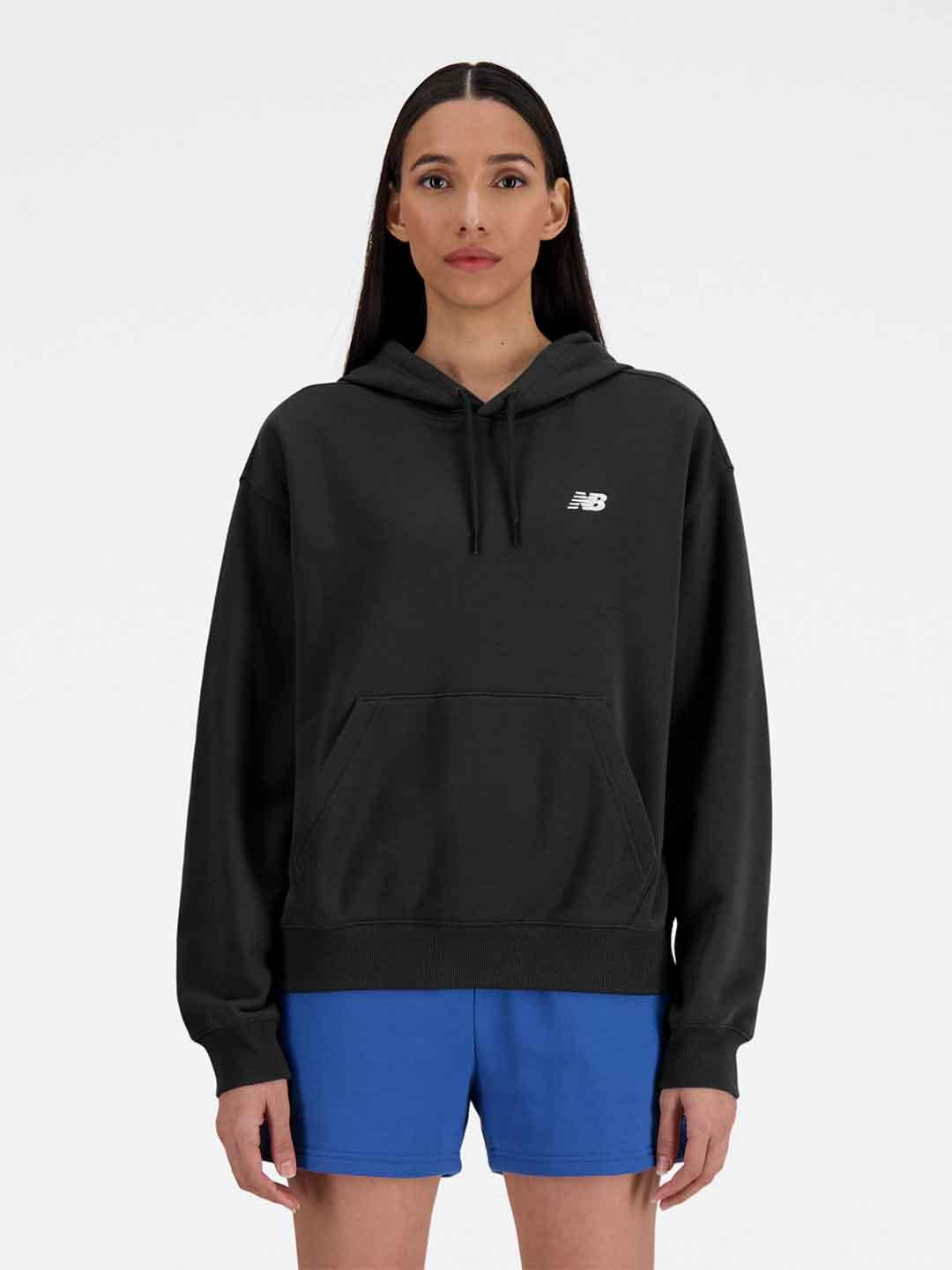 New Balance felpa nero oversize con cappuccio WT41510BK NERO NEW BALANCE 