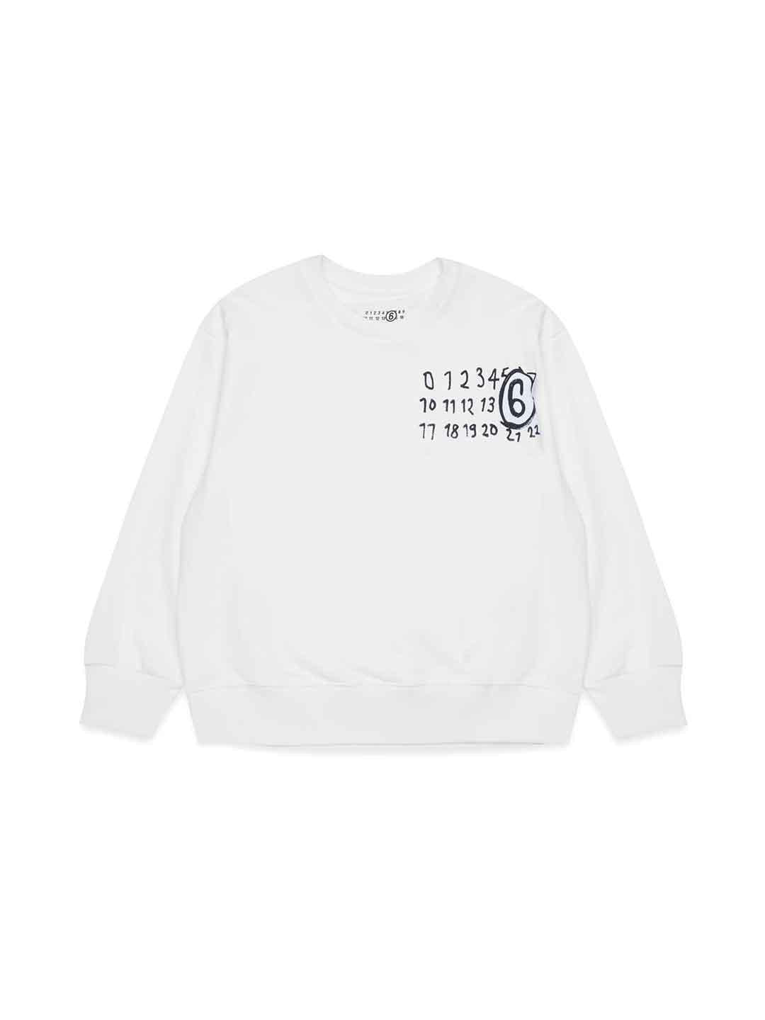 Maison Margiela felpa bianco con logo numerico M60896 MM02X BIANCO MAISON MARGIELA 