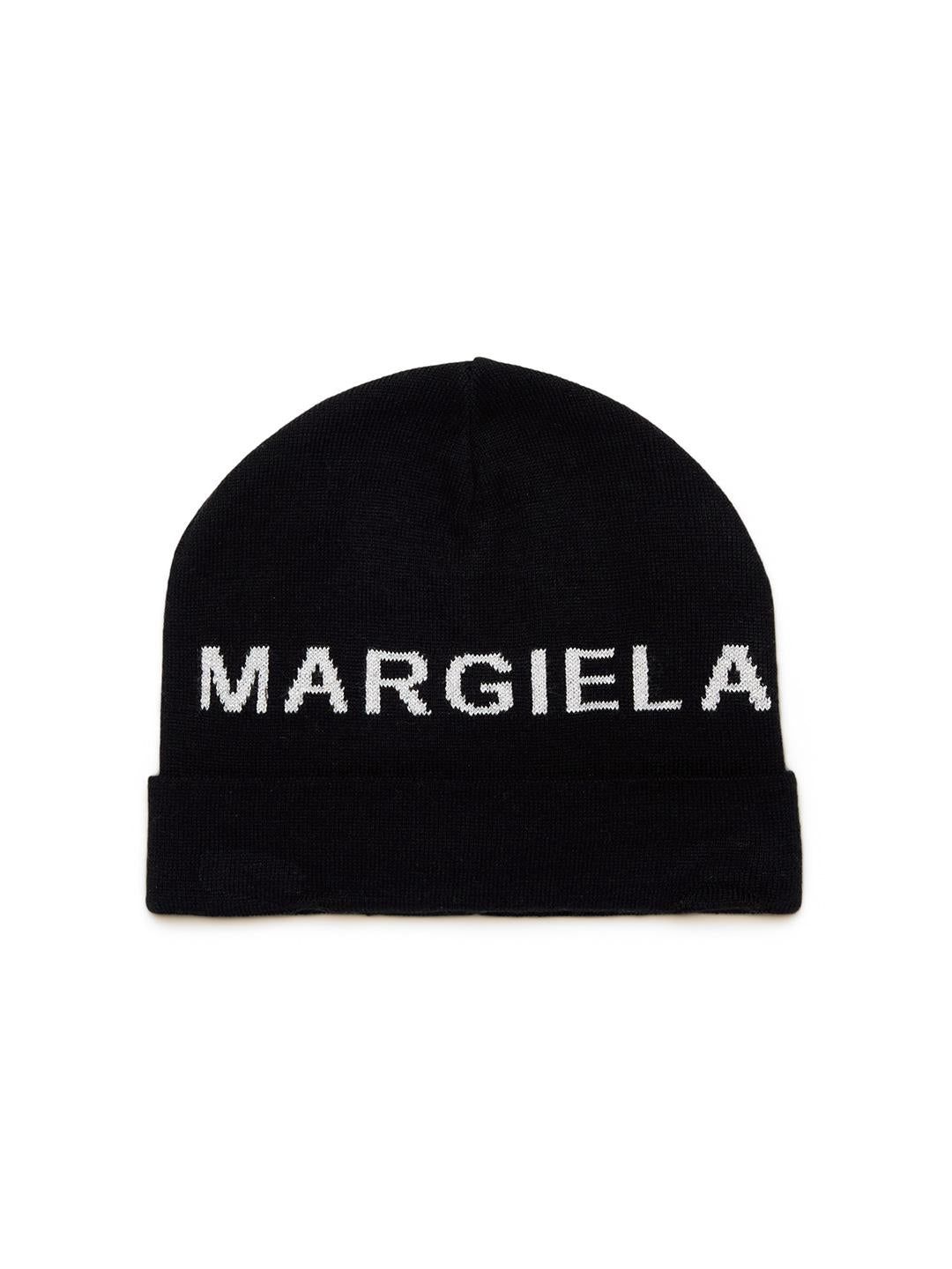 Maison Margiela cappello nero in lana con logo M60708 MM04C NERO MAISON MARGIELA 